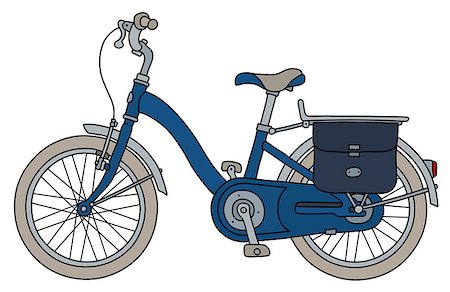 The hand drawing of a retro blue bicycle Stock Photo - Budget Royalty-Free & Subscription, Code: 400-09110155