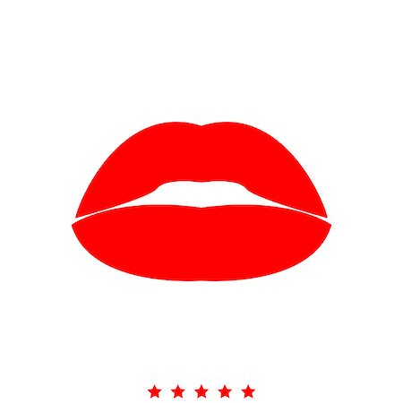 simsearch:400-08495761,k - Lipstick or lips it is icon . Flat style . Stock Photo - Budget Royalty-Free & Subscription, Code: 400-09110620