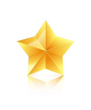 favorite - 3D golden star isolated on white background. Winner icon. Vector illustration. Stock Photo - Budget Royalty-Free & Subscription, Code: 400-09110693