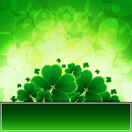 simsearch:400-05731405,k - Vector Happy Saint Patricks Day Background with clover. Vector Illustration EPS10 Stock Photo - Budget Royalty-Free & Subscription, Code: 400-09113257