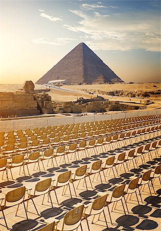 simsearch:400-05098768,k - Egyptian pyramids in sand desert and clear sky Stock Photo - Budget Royalty-Free & Subscription, Code: 400-09113637