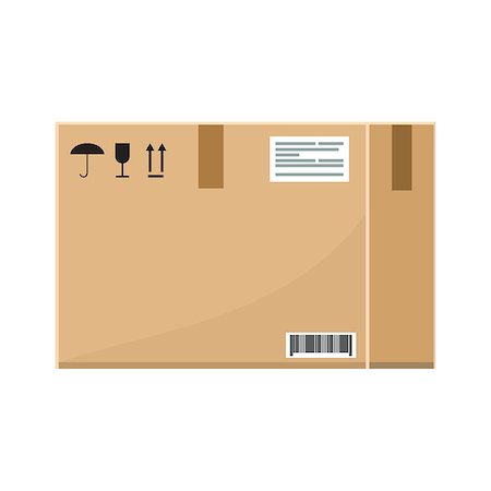 simsearch:400-05735817,k - Empty Cardboard box with flat and solid color style design. Illustrated vector. Stock Photo - Budget Royalty-Free & Subscription, Code: 400-09120187