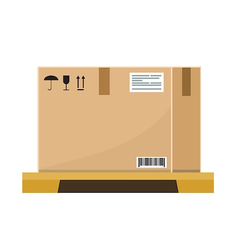 simsearch:400-05735817,k - Empty Cardboard box on wooden pallet with flat and solid color style design. Illustrated vector. Stock Photo - Budget Royalty-Free & Subscription, Code: 400-09120188