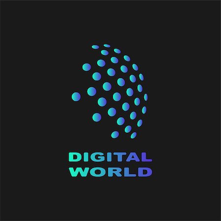 Digital world, abstract vector symbol, technology concept EPS 10 Stock Photo - Budget Royalty-Free & Subscription, Code: 400-09120566