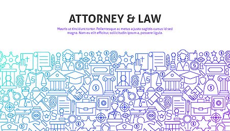 Attorney & Law Concept. Vector Illustration of Line Website Design. Banner Template. Stock Photo - Budget Royalty-Free & Subscription, Code: 400-09120691