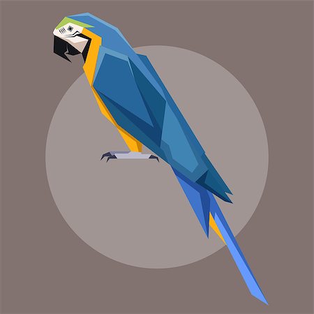 simsearch:400-08410665,k - Vector image of the Flat polygonal Blue-and-Yellow Macaw Photographie de stock - Aubaine LD & Abonnement, Code: 400-09136714