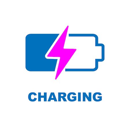 Battery Charging vector icon. Color sign on white background. EPS 10 Photographie de stock - Aubaine LD & Abonnement, Code: 400-09136920