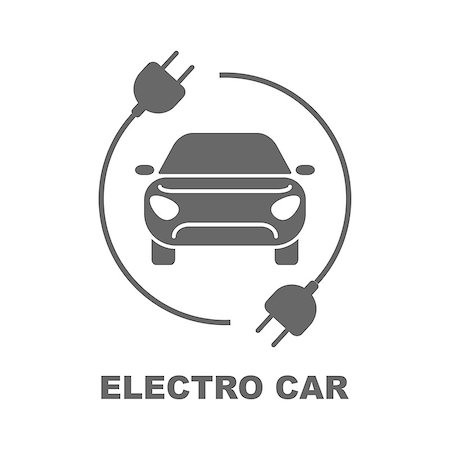 simsearch:400-05719136,k - Electro car logo, flat, digital icon for web and mobile. EPS 10 Stock Photo - Budget Royalty-Free & Subscription, Code: 400-09137845