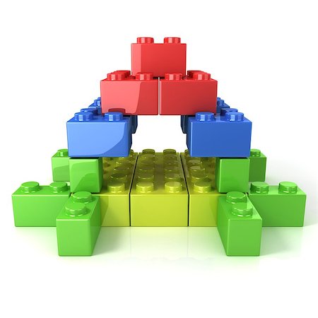simsearch:400-06097126,k - Toy for children, colorful castle construction isolated on white background. Front view Stock Photo - Budget Royalty-Free & Subscription, Code: 400-09132198