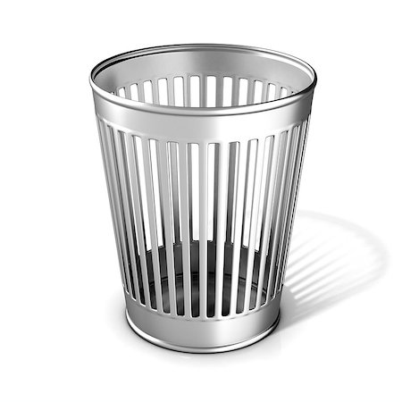 simsearch:400-04407139,k - Empty metal trash bin isolated on white background Stock Photo - Budget Royalty-Free & Subscription, Code: 400-09132923