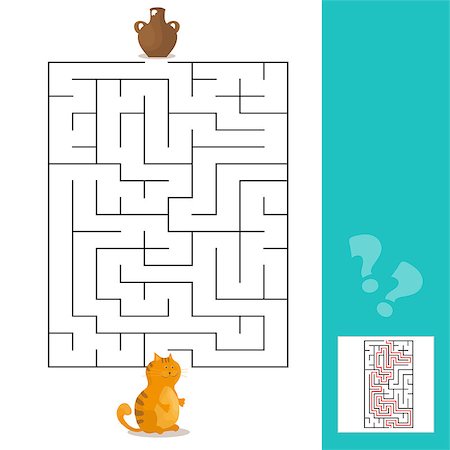 diagrammatic drawing animals - Cartoon Vector Illustration of Education Maze or Labyrinth Game for Preschool Children with Cat and Milk Stock Photo - Budget Royalty-Free & Subscription, Code: 400-09133033