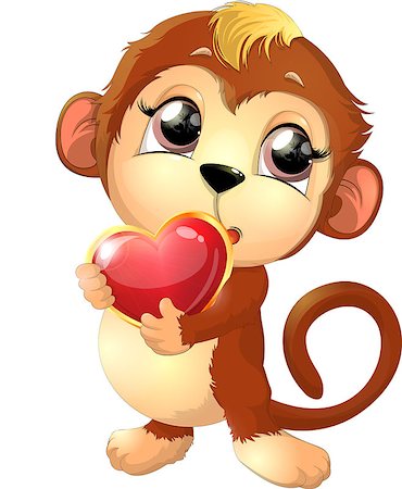 simsearch:400-04362550,k - beautiful cute monkey painted on a white background Stock Photo - Budget Royalty-Free & Subscription, Code: 400-09141360