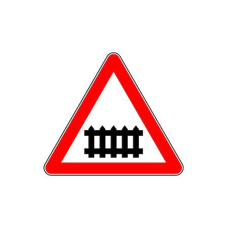 red sign rail - Warning sign of crossing with a barrier level crossing Stock Photo - Budget Royalty-Free & Subscription, Code: 400-09141541