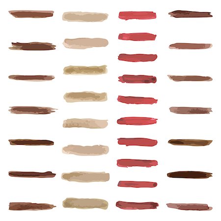 simsearch:400-07838679,k - The vector set of brown paint water color brushes stroke Stock Photo - Budget Royalty-Free & Subscription, Code: 400-09141743