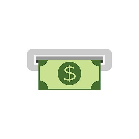 simsearch:400-05670021,k - Getting cash from atm flat icon Stock Photo - Budget Royalty-Free & Subscription, Code: 400-09142148