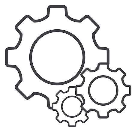 Settings. Line Icon Vector. Cog sign isolated on white background. Flat design style Photographie de stock - Aubaine LD & Abonnement, Code: 400-09154288