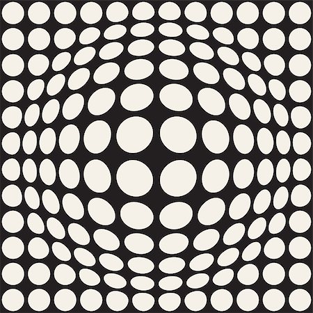 simsearch:400-04476885,k - Halftone bloat effect optical illusion. Abstract geometric background design. Vector seamless retro black and white pattern. Stock Photo - Budget Royalty-Free & Subscription, Code: 400-09151567