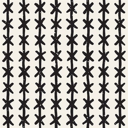 simsearch:400-04875332,k - Hand drawn lines seamless grungy pattern. Abstract geometric repeating tile texture in black and white. Photographie de stock - Aubaine LD & Abonnement, Code: 400-09151793