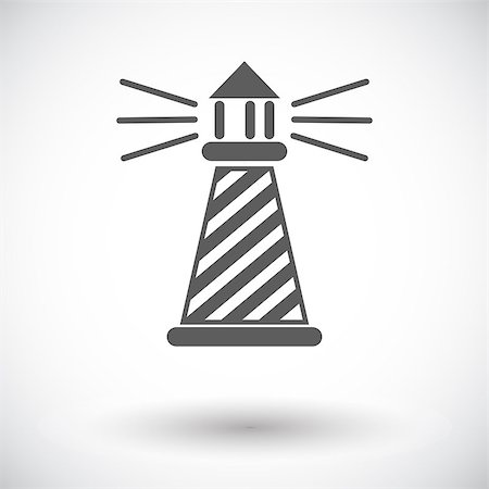 simsearch:400-04272525,k - Lighthouse. Single flat icon on white background. Vector illustration. Stock Photo - Budget Royalty-Free & Subscription, Code: 400-09152514