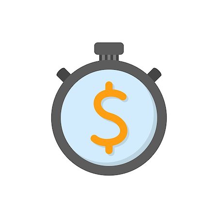 simsearch:400-04206274,k - Stop watch with dollar sign flat icon Stock Photo - Budget Royalty-Free & Subscription, Code: 400-09152956