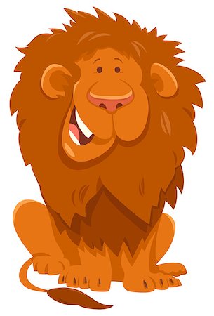 simsearch:400-08255624,k - Cartoon Illustration of Funny Lion Wild Cat Animal Character Stock Photo - Budget Royalty-Free & Subscription, Code: 400-09152993