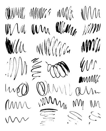 simsearch:400-07838679,k - Set of grunge painted vector stains, textured black ink brush strokes, modern grunge elements Stock Photo - Budget Royalty-Free & Subscription, Code: 400-09153313