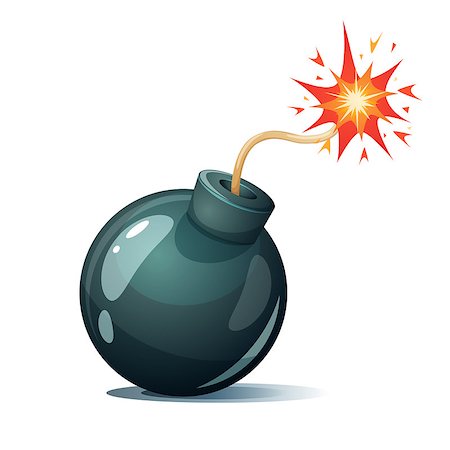 simsearch:400-06761272,k - Cartoon bomb, fuse, wick spark icon Vector eps 10 Stock Photo - Budget Royalty-Free & Subscription, Code: 400-09153391