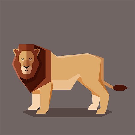 simsearch:400-08255624,k - Vector image of the Flat geometric Lion Stock Photo - Budget Royalty-Free & Subscription, Code: 400-09170687