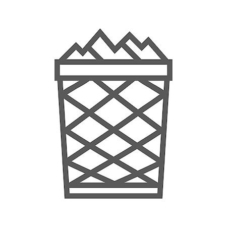simsearch:400-04407139,k - Trash Can Thin Line Vector Icon Isolated on the White Background. Stock Photo - Budget Royalty-Free & Subscription, Code: 400-09171552