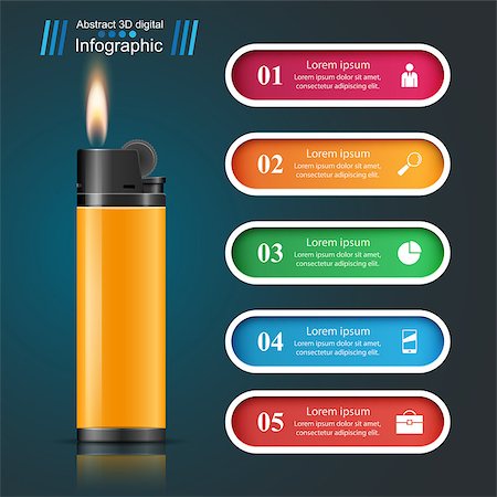 Realistic lighter - business infographic and marketing icon. Vector eps10 Stock Photo - Budget Royalty-Free & Subscription, Code: 400-09171670
