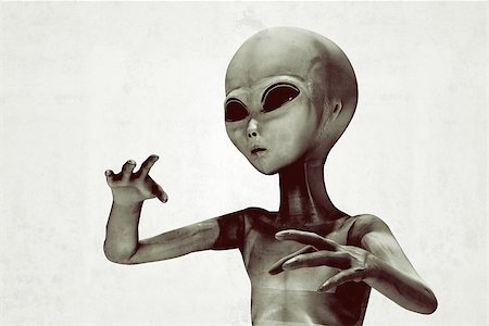 simsearch:400-04259157,k - alien isolated on white background 3d illustration Stock Photo - Budget Royalty-Free & Subscription, Code: 400-09173070