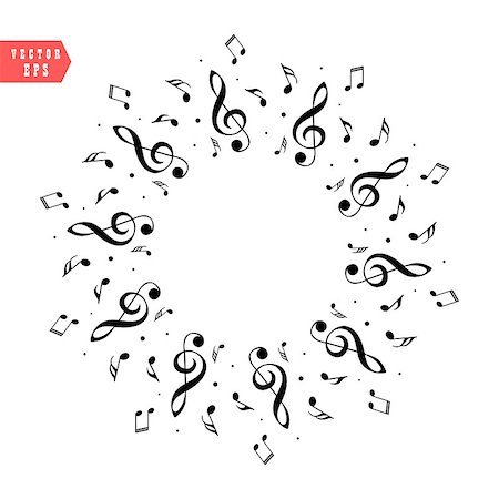 simsearch:400-04570412,k - Music score note. Decoration of musical notes in the shape of a circle eps10 Stock Photo - Budget Royalty-Free & Subscription, Code: 400-09173247