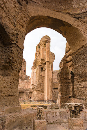 simsearch:400-05314184,k - Ruins of the Baths of Caracalla (Terme di Caracalla), one of the most important baths of Rome at the time of the Roman Empire. Stock Photo - Budget Royalty-Free & Subscription, Code: 400-09224042