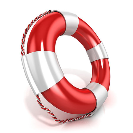 Lifebuoy isolated on white background. Left side view Stock Photo - Budget Royalty-Free & Subscription, Code: 400-09224788