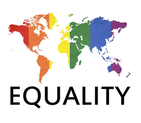 sexual equality - Equality text design illustration with world map decoration in rainbow colors on white background Stock Photo - Budget Royalty-Free & Subscription, Code: 400-09273691