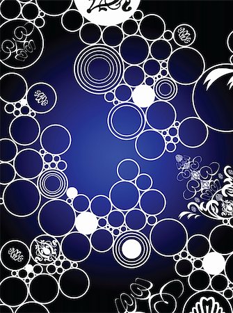 simsearch:400-03952119,k - An abstract blue and black background with the use of circles Photographie de stock - Aubaine LD & Abonnement, Code: 400-03908493