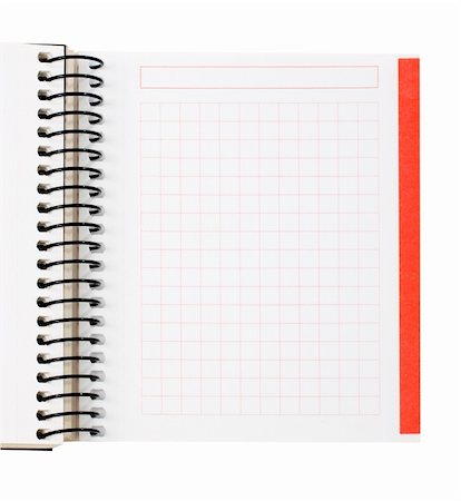 simsearch:6109-08395080,k - Blank notebook sheet over a white background Stock Photo - Budget Royalty-Free & Subscription, Code: 400-03908621