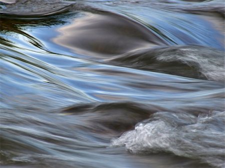 simsearch:614-06813723,k - Flowing water with the reflection of the blue sky taken with a slow shutter speed Stock Photo - Budget Royalty-Free & Subscription, Code: 400-03908724