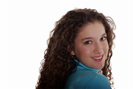 simsearch:400-04345762,k - Happy teenager with naturally curly hair Stock Photo - Budget Royalty-Free & Subscription, Code: 400-03908814