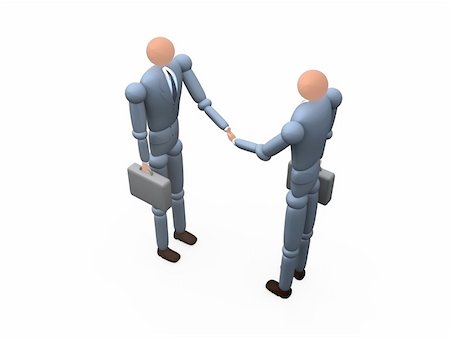 simsearch:400-04609965,k - 3d businessmen shaking hands Stock Photo - Budget Royalty-Free & Subscription, Code: 400-03914717