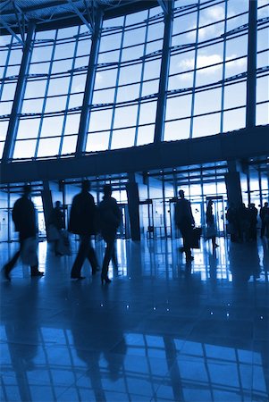 simsearch:695-05773315,k - People silhouettes at airport building Stock Photo - Budget Royalty-Free & Subscription, Code: 400-03914793