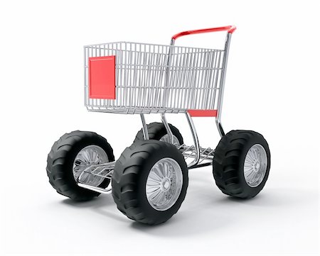 simsearch:400-04321973,k - Shopping cart turbo speed over white background Stock Photo - Budget Royalty-Free & Subscription, Code: 400-03915804