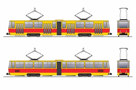 simsearch:862-06541761,k - Vector scheme of tram vagon over white background Stock Photo - Budget Royalty-Free & Subscription, Code: 400-03915814