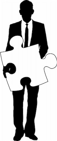 simsearch:6113-07589120,k - A silhouette of a businessman holding a piece of jigsaw ready for you to add your own text Stock Photo - Budget Royalty-Free & Subscription, Code: 400-03916005
