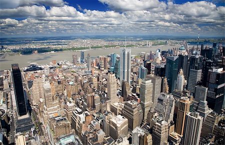 simsearch:400-04198862,k - An aerial view of West Manhattan and the Hudson River Stock Photo - Budget Royalty-Free & Subscription, Code: 400-03917370
