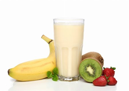 simsearch:824-07586355,k - Banana smoothie with fruit composition Stock Photo - Budget Royalty-Free & Subscription, Code: 400-03917380
