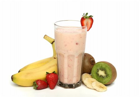 simsearch:824-07586355,k - Strawberry smoothie with fruits composition Stock Photo - Budget Royalty-Free & Subscription, Code: 400-03917383