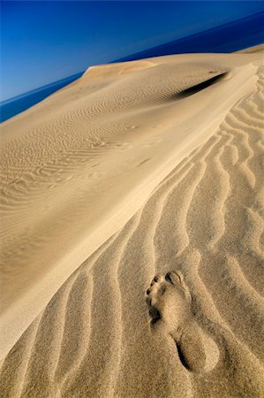 Single footprint on sand dunes with sea and sky Stock Photo - Budget Royalty-Free & Subscription, Code: 400-03918024
