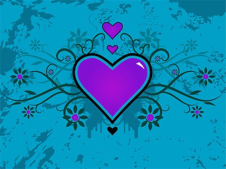 simsearch:400-03952119,k - Valentine's day vector image with ink splats and vines. Funky and retro image. Photographie de stock - Aubaine LD & Abonnement, Code: 400-03910208
