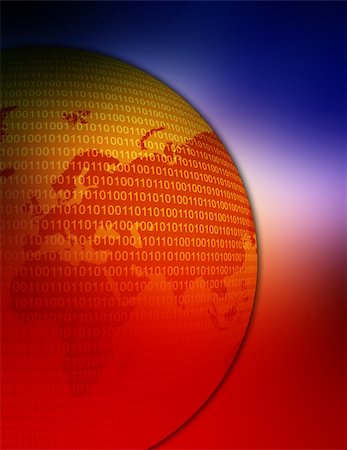 simsearch:400-04428819,k - Globe with binary code Stock Photo - Budget Royalty-Free & Subscription, Code: 400-03910888